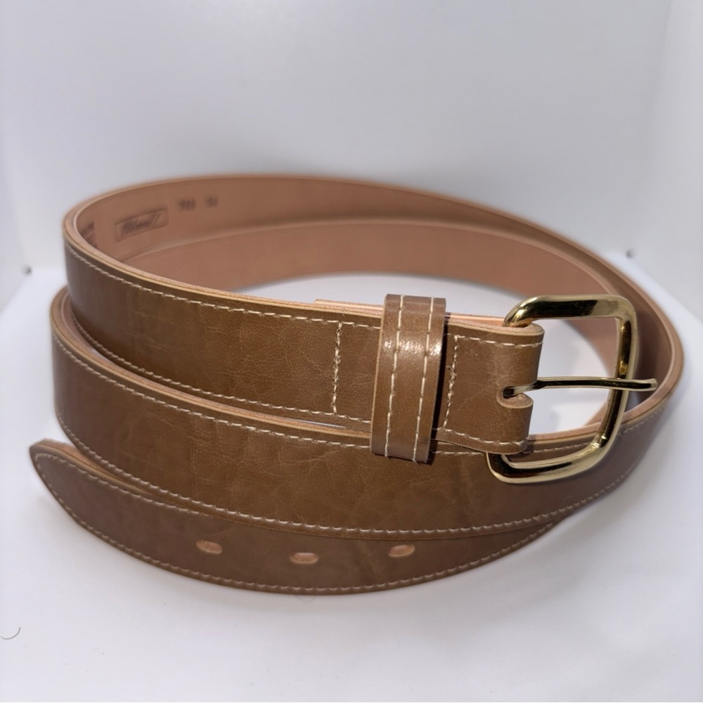 Haband Men's Genuine Bonded Leather Belt Tan Size XL 54-58” Classic Business New